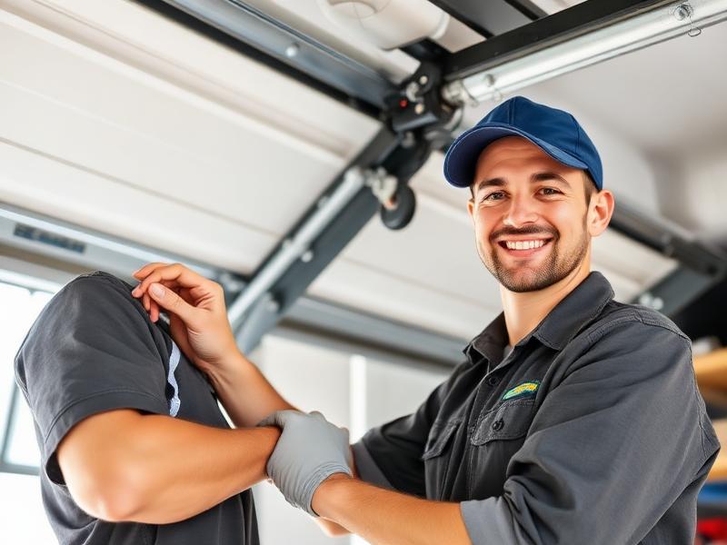 Garage Door Downey team member servicing a garage door