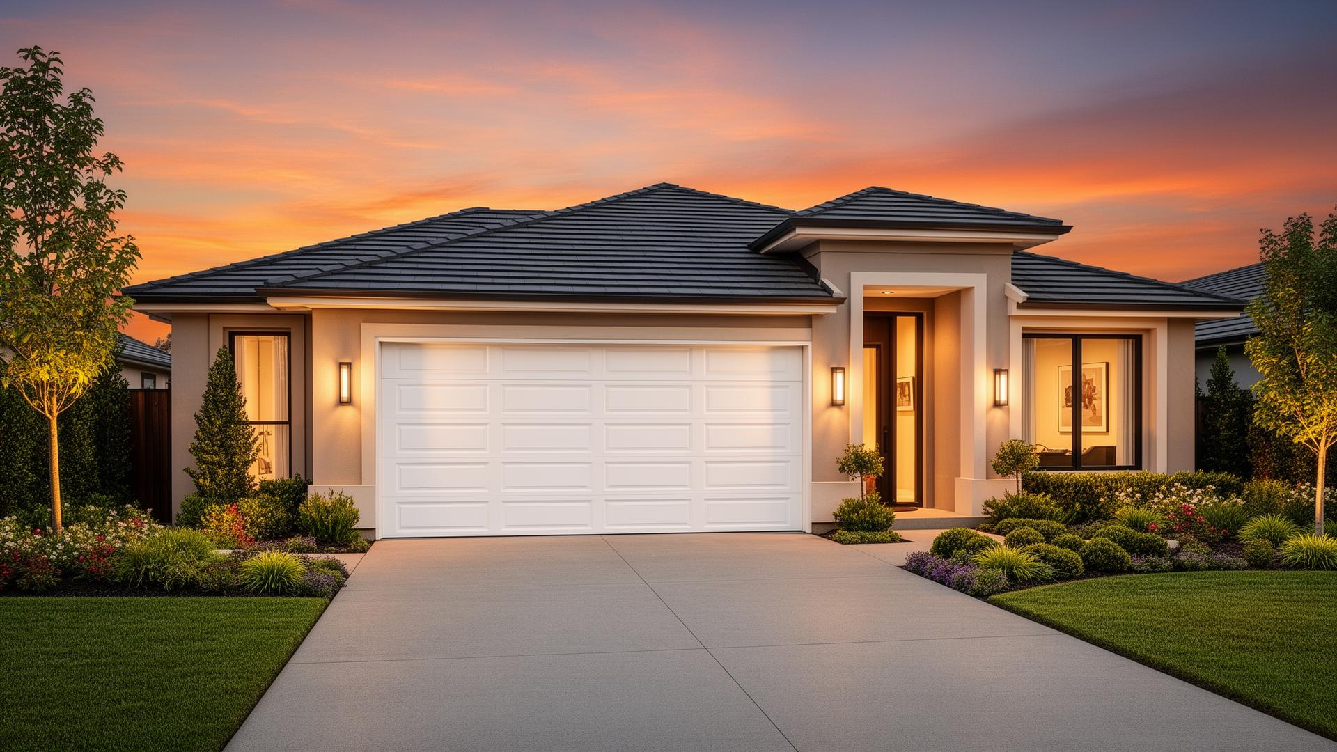 Modern home with beautiful garage door - Garage Door Downey serves Downey, CA